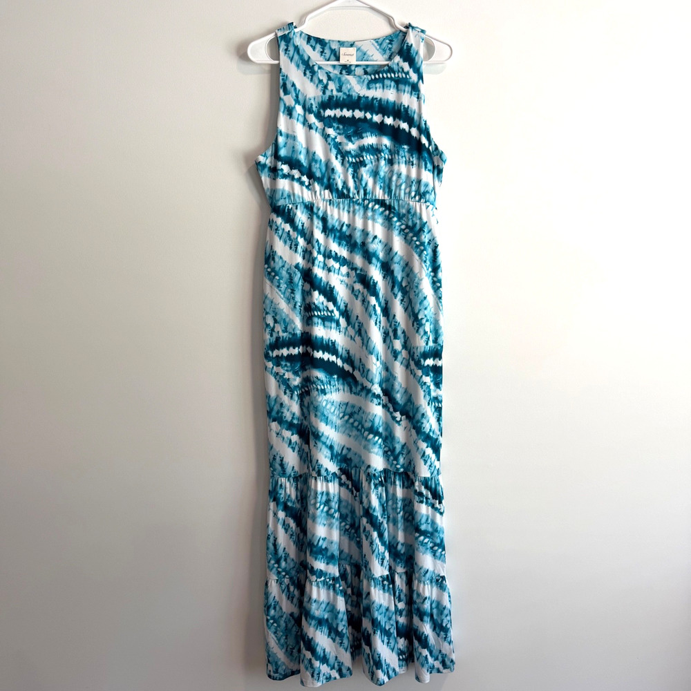 Soma Maxi Dress Sleeveless Women's Medium Ruffle Hem Elastic Waist Summer